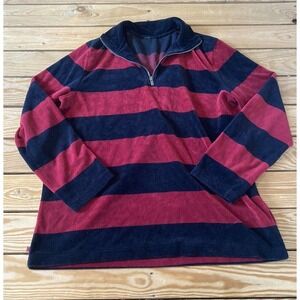 Ralph Lauren Stripe 1/2 Zip Long Sleeve Shirt Size Large Men’s Red Blue